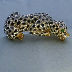 Cheetah hinged bangle bracelet